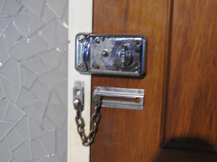 Wooden 8-Panel Entrance Door with Side Light
