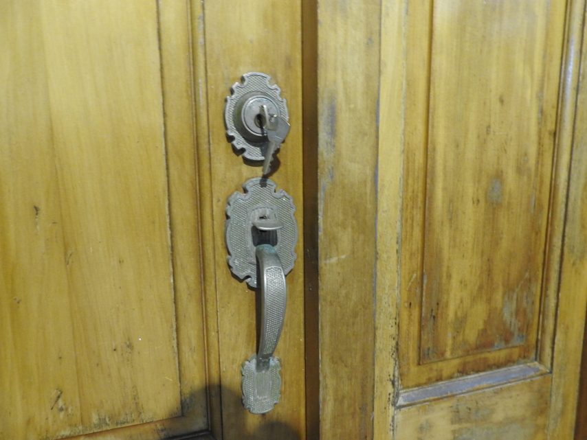 Wooden 6-Panel Entrance Door with Side Panel