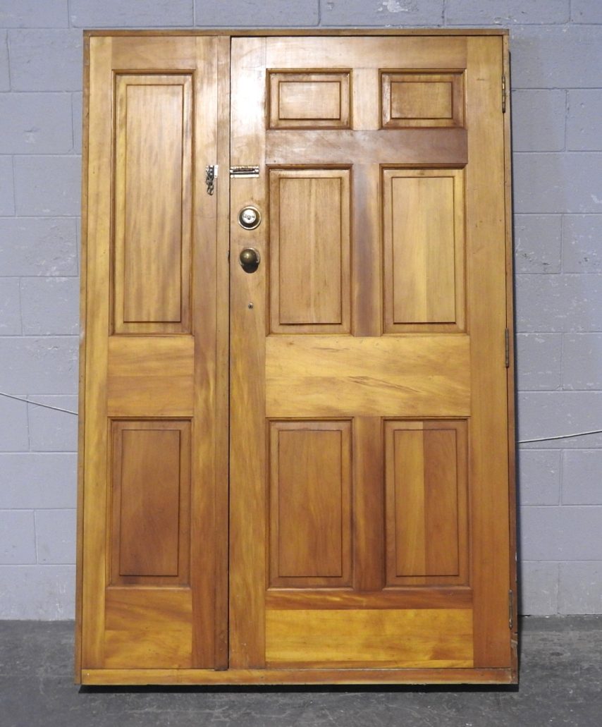 Wooden 6-Panel Entrance Door with Side Panel