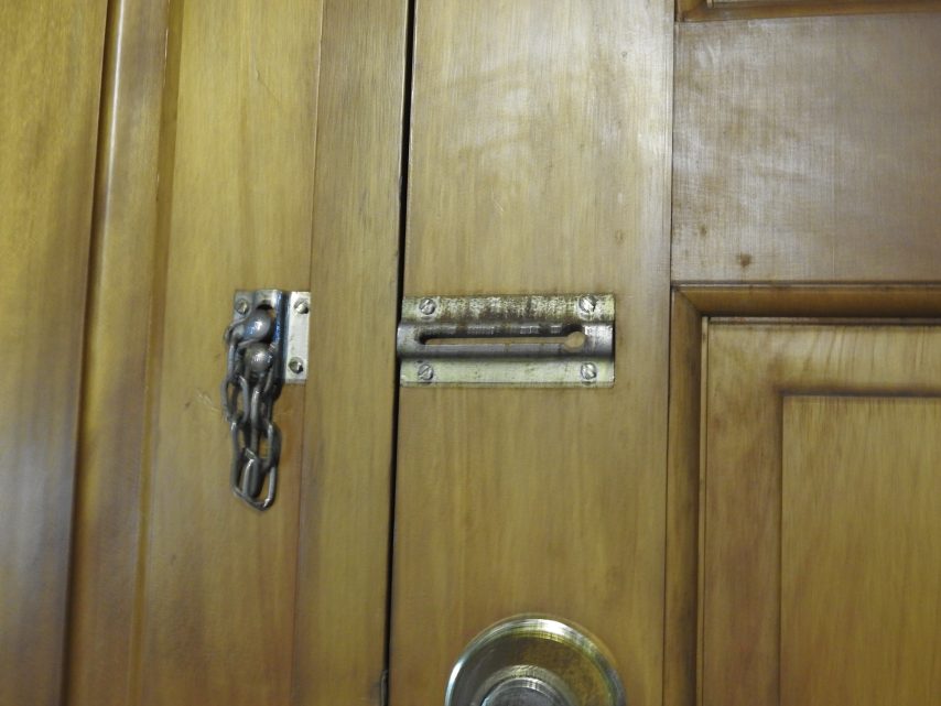 Wooden 6-Panel Entrance Door with Side Panel