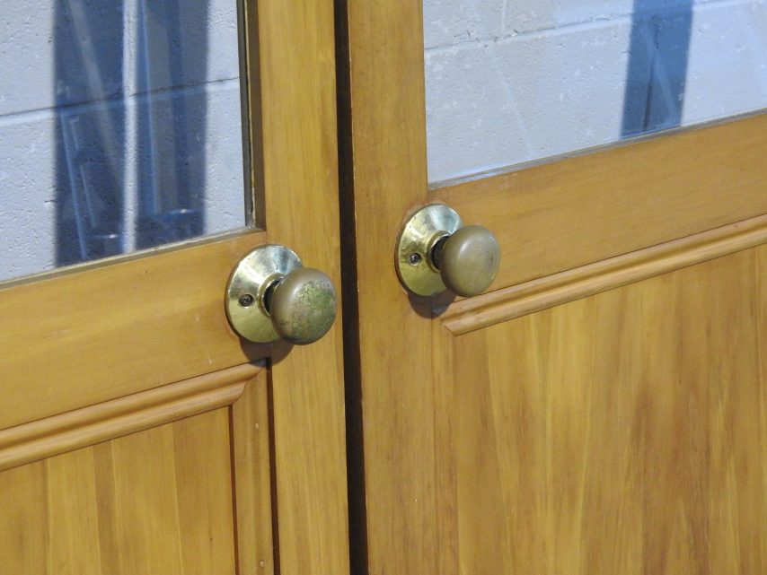 Wooden Internal French Doors Hung in Frame