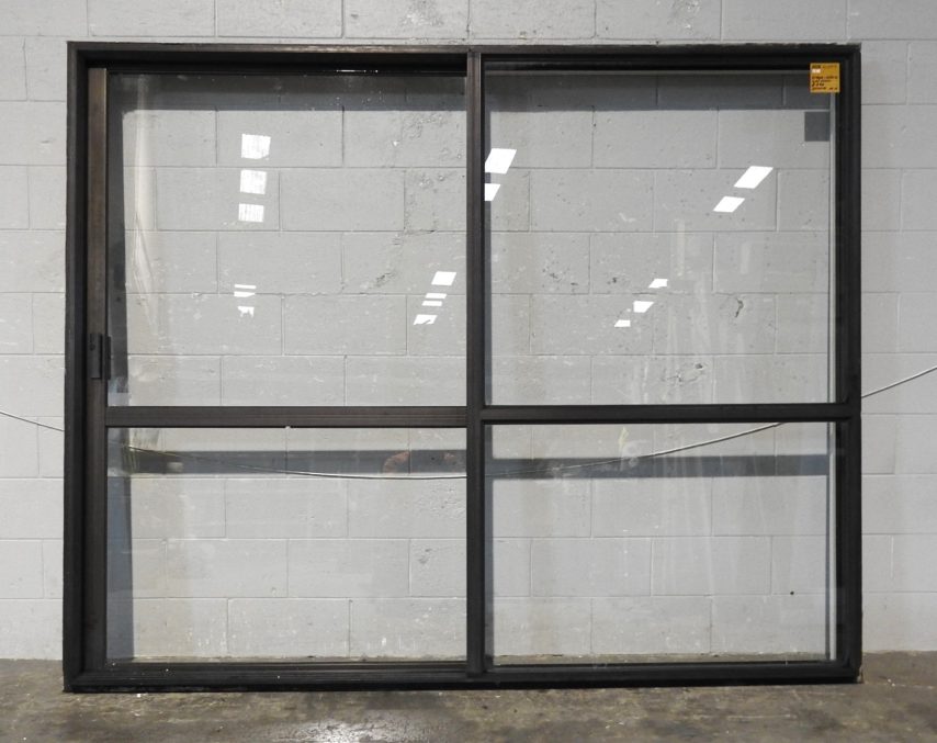 Dark Bronze Aluminium Sliding Door - Opens Left To Right