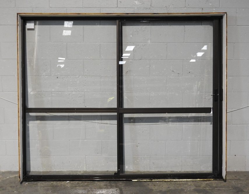 Dark Bronze Aluminium Sliding Door - Opens Left To Right