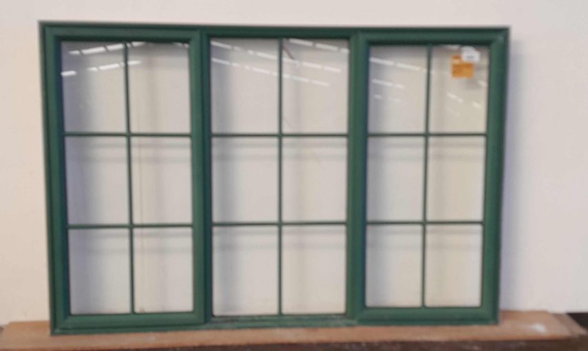 green aluminium twin awning window