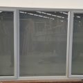 Silver pearl aluminium twin awning window