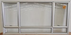 Silver aluminium twin awning window