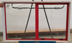 Pioneer red aluminium awning window