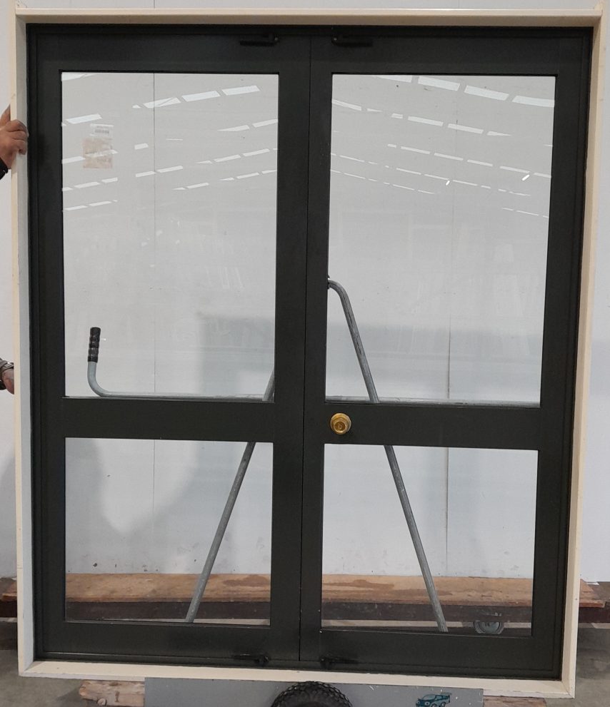 Karaka green aluminium French doors