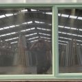 Mint green aluminium single awning window
