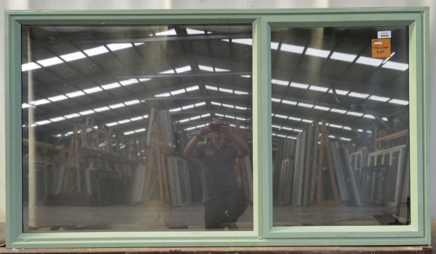 Mint green aluminium single awning window