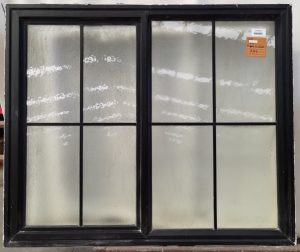 Black aluminium single awning window