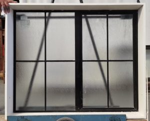 Black aluminium single awning window