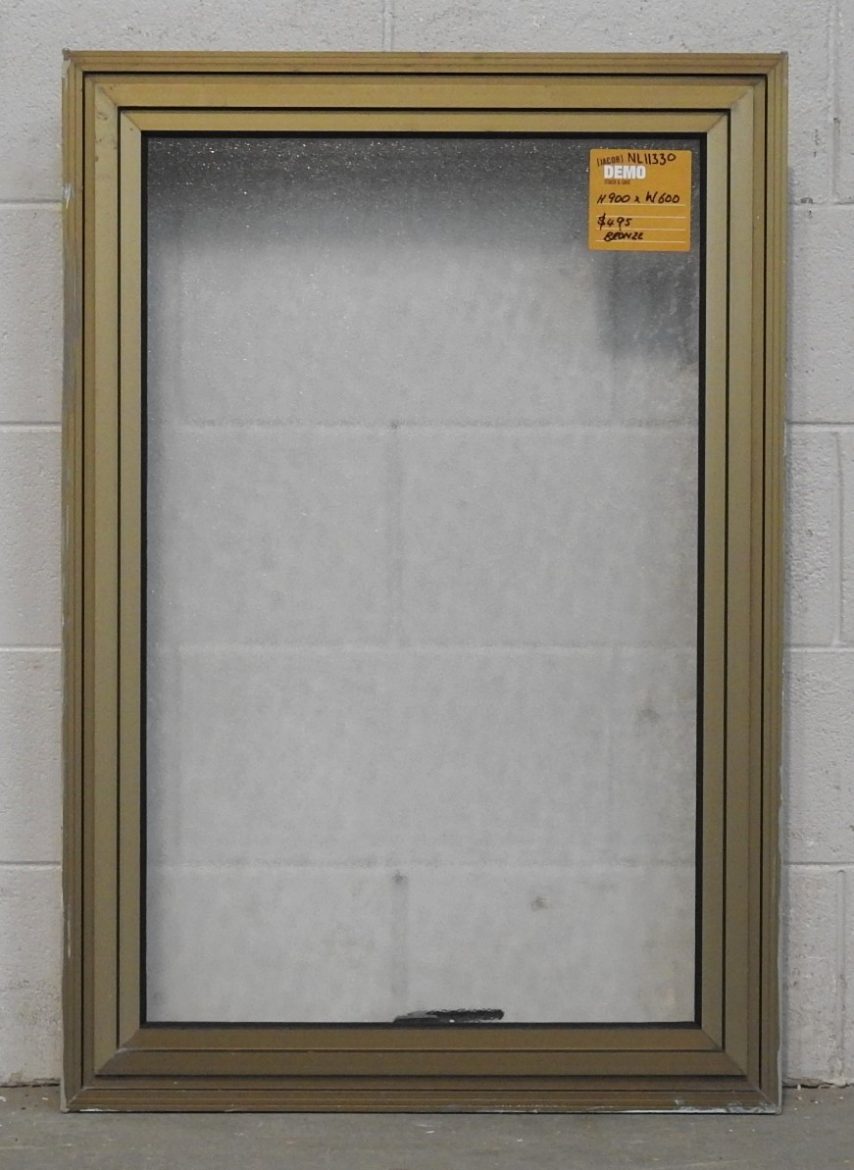 Light Bronze Aluminium Single Awning Window with Obscure Glass