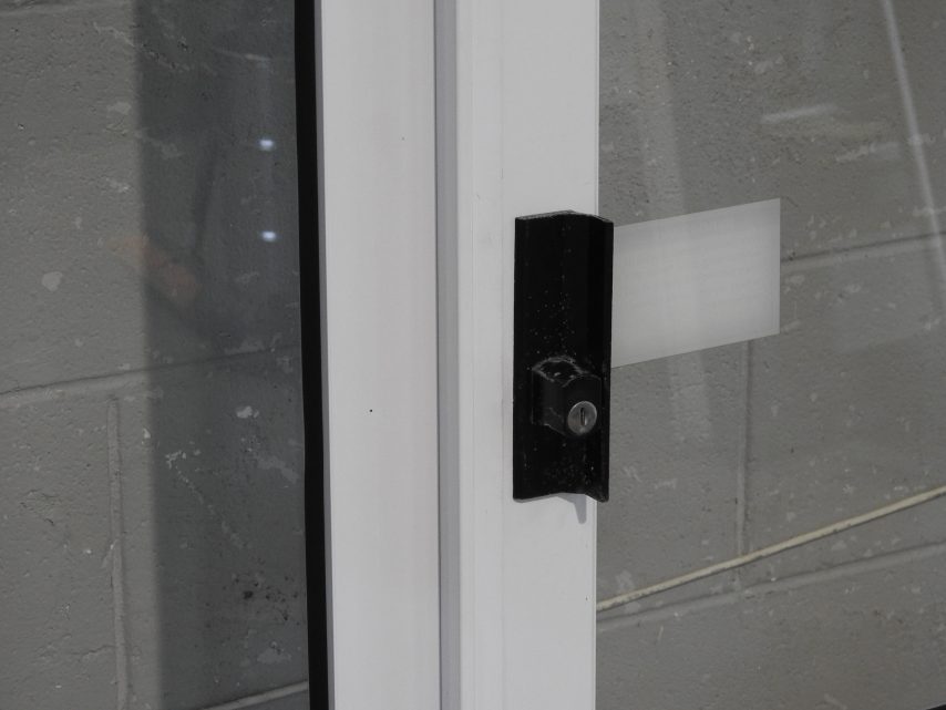 Low Height White Aluminium Double Sliding Doors
