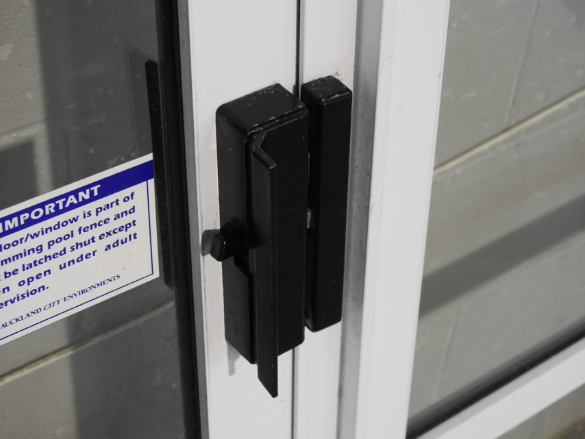 Low Height White Aluminium Double Sliding Doors