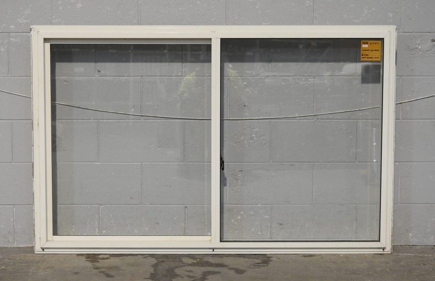 Off White Aluminium Sliding Window - Opens Left to Right