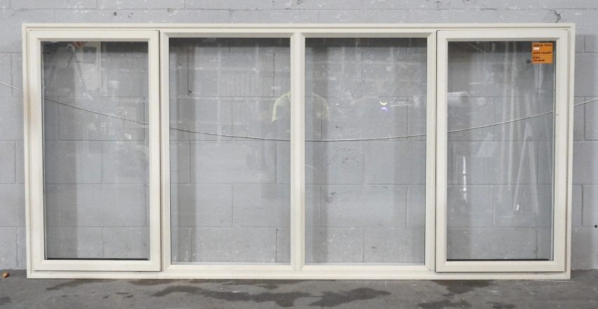 Off White Aluminium Double Awning Window