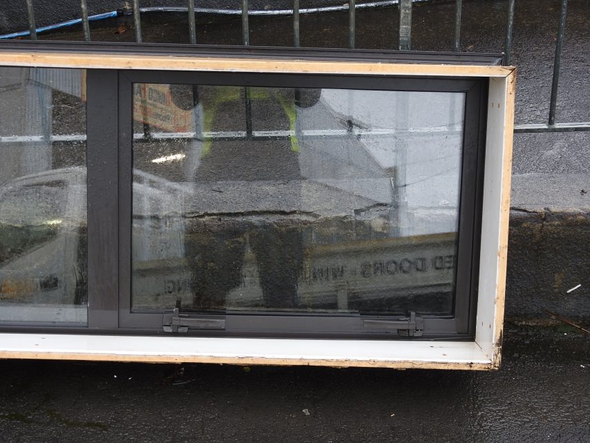 Very Wide Dark Brown Aluminium Landscape Awning Window