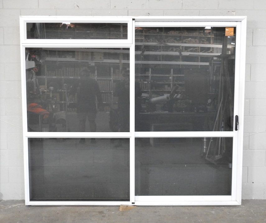 White Aluminium Sliding Door - Opens Right To Left