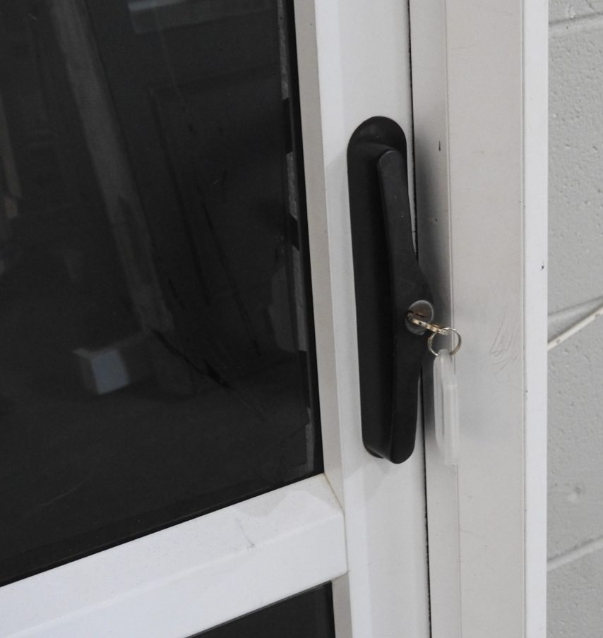 White Aluminium Sliding Door - Opens Right To Left