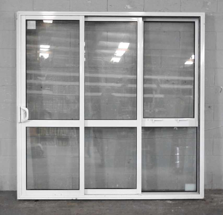 White Aluminium Stacker Sliding Door - Double Glazed