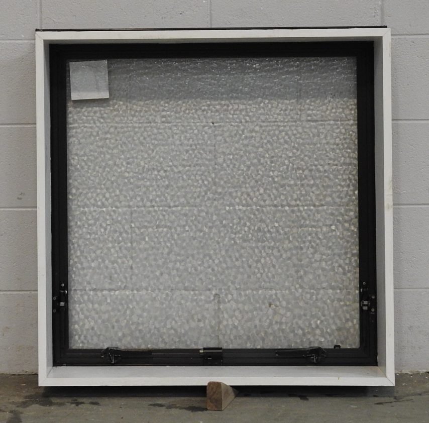 Brown Aluminium single awning window with obscure glass
