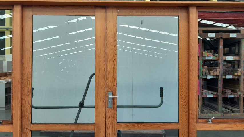 Mint green aluminium smartwood French doors