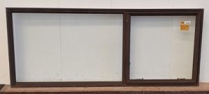 Brown aluminium single awning window