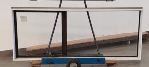 Brown aluminium single awning window