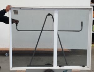White aluminium single awning window