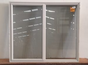Bone white aluminium window