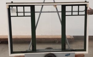 Karaka green aluminium twin awning window