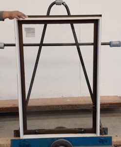 Dark bronze aluminium awning window