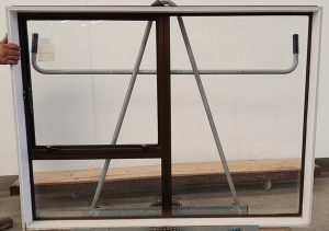 Dark bronze aluminium awning window