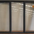 Denim blue aluminium casement window