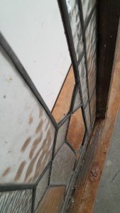 Beautiful wooden leadlight sash in Kauri Frame
