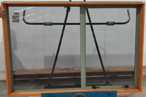 Mint green aluminium awning window