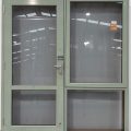 Mint green aluminium smart wood door with side light
