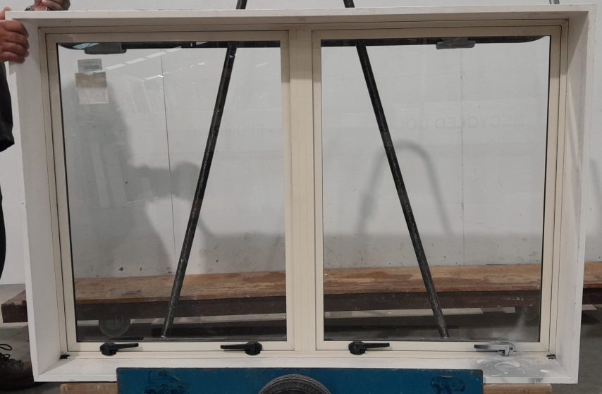 Off white aluminium twin awning window