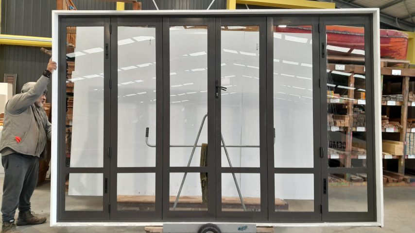 Ironsand 6 pane French/ aluminium bi-fold doors