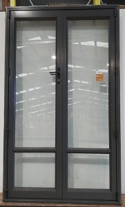 Tall Ironsand aluminium French doors
