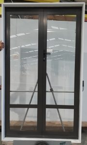 Tall Ironsand aluminium French doors