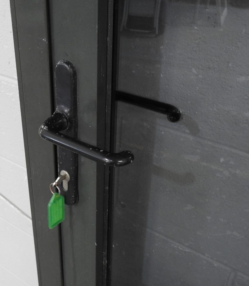 Karaka Green Aluminium Door - Opens in From Left