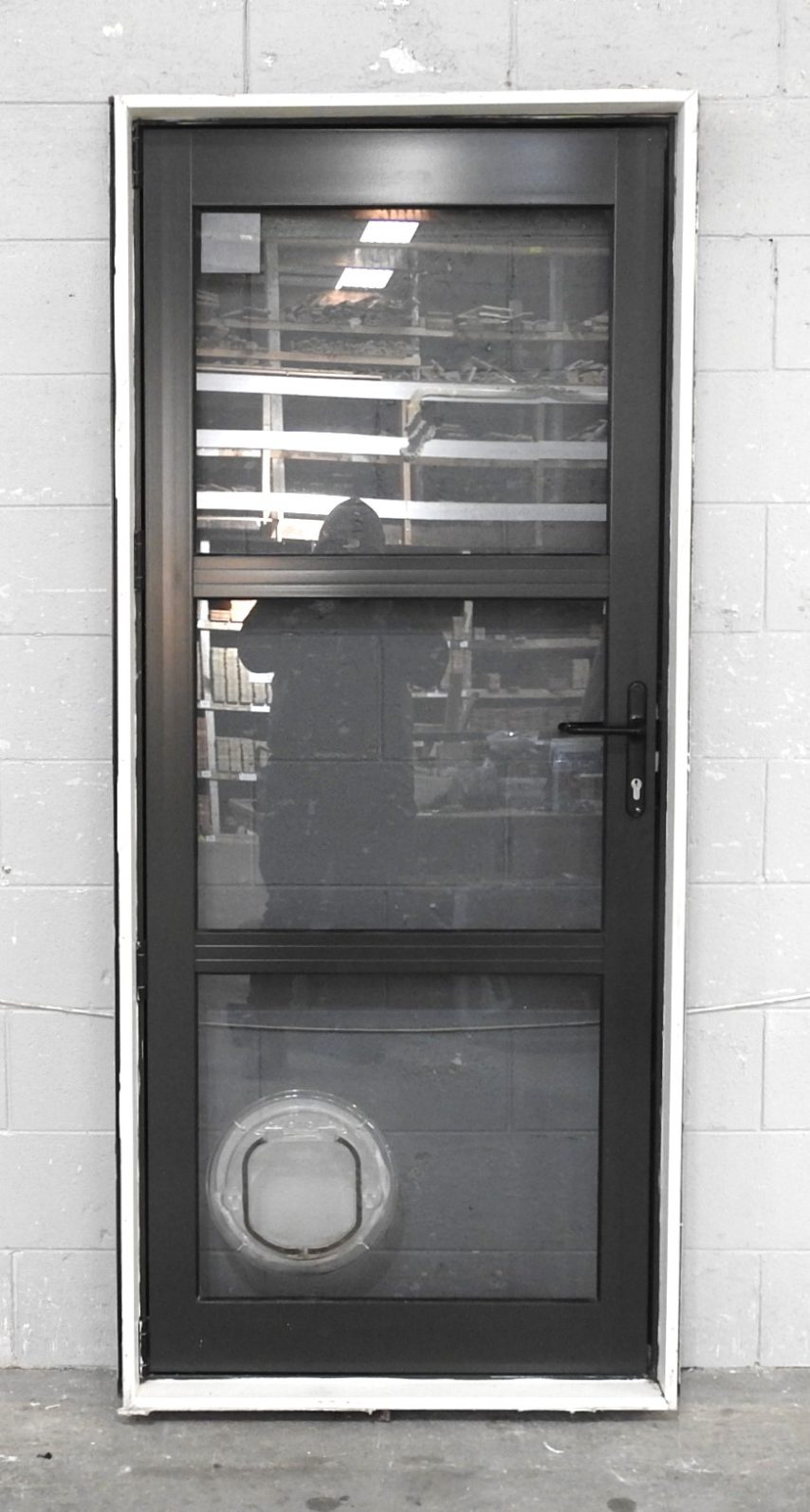 Karaka Green Aluminium Door - Opens in From Left