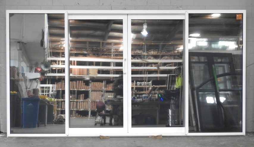 White Aluminium Double Sliding Doors - Double Glazed