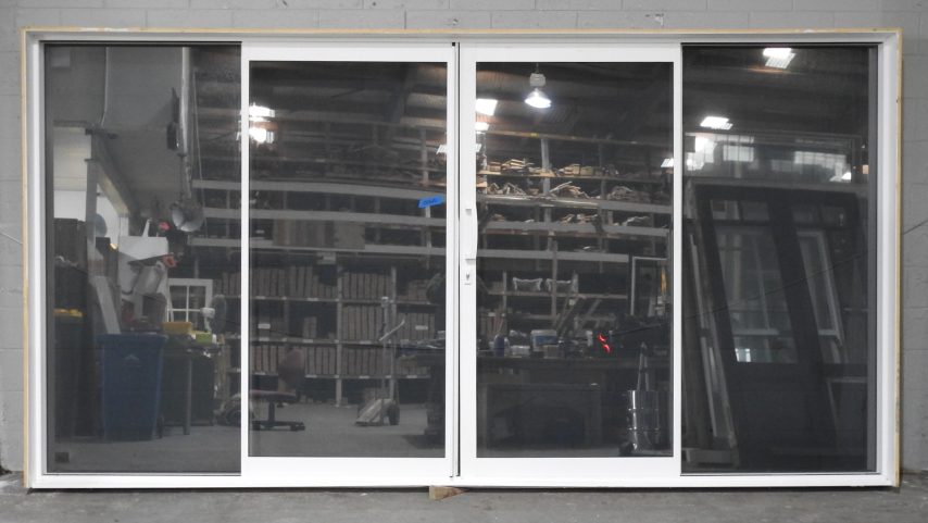 White Aluminium Double Sliding Doors - Double Glazed