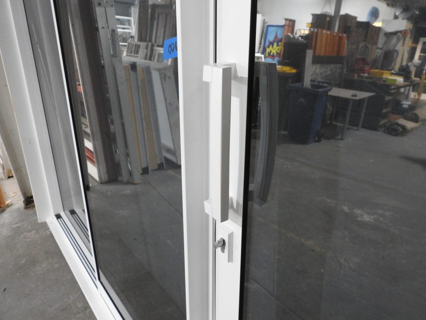 White Aluminium Double Sliding Doors - Double Glazed