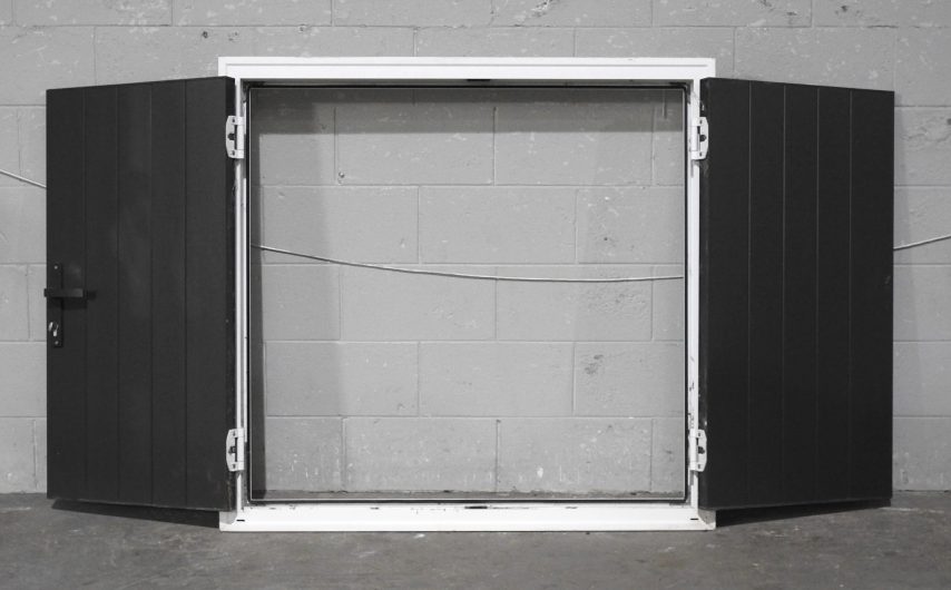 White Ali' Frame With Grey Ali' Basement Doors