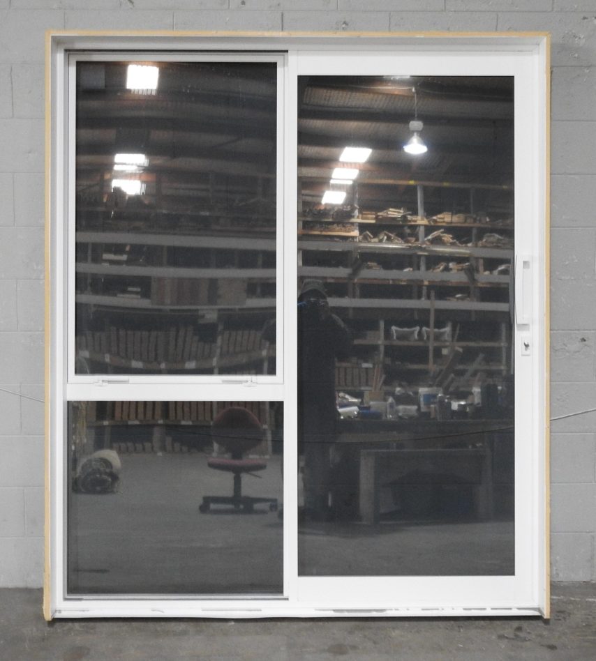 White Aluminium Sliding Door - Double Glazed