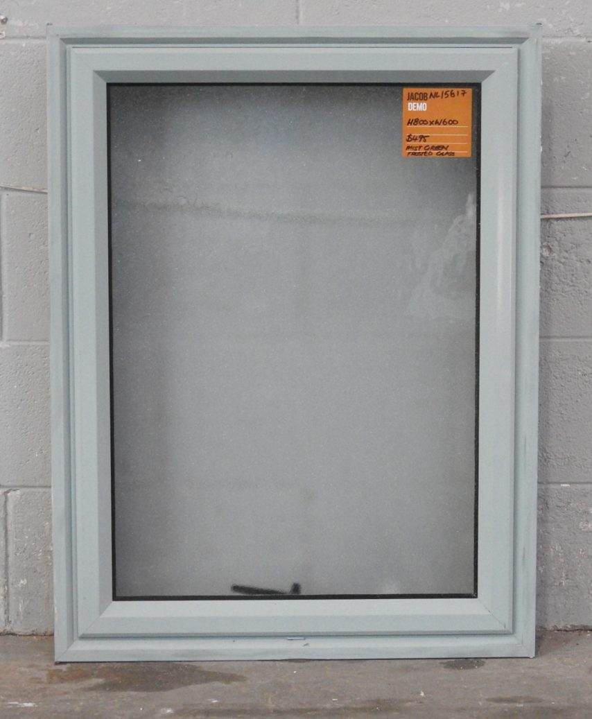 Mist Green Aluminium Single Awning Window With Obscure Glass